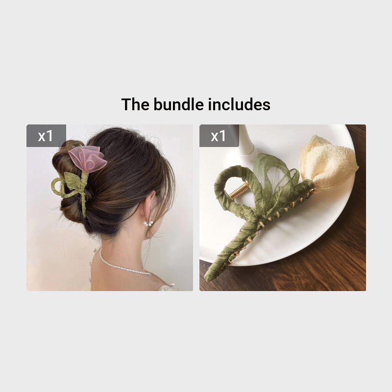Tulip Flower Hair Claw Clip for Thick Hair Firm Grip Slip-Resistant Hair Accessory