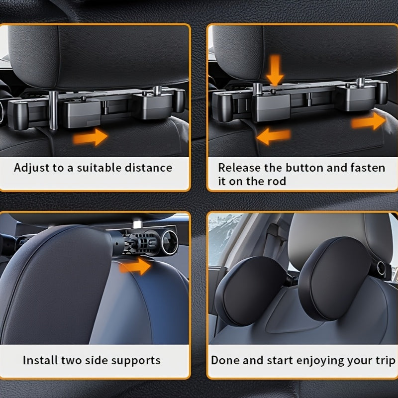 Adjustable Ergonomic Car Headrest with Memory Foam and Side Pads