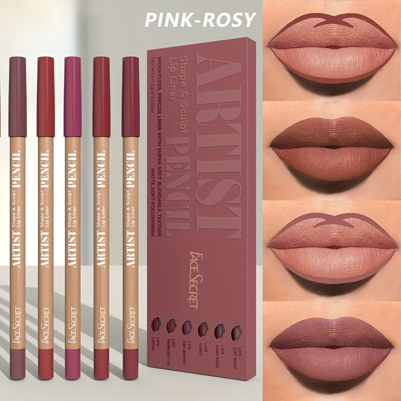 6 dona velur mat lab bo'yoq qalamchalari to'plami, uzoq davom etadigan, quruqmasdan, lablar uchun ranglar