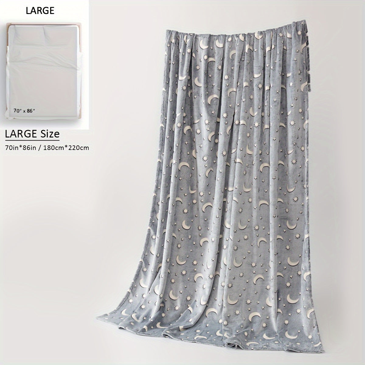 Glow in the Dark Flannel Fleece Blanket with Christmas Tree Print Cozy All-Season Home Decor