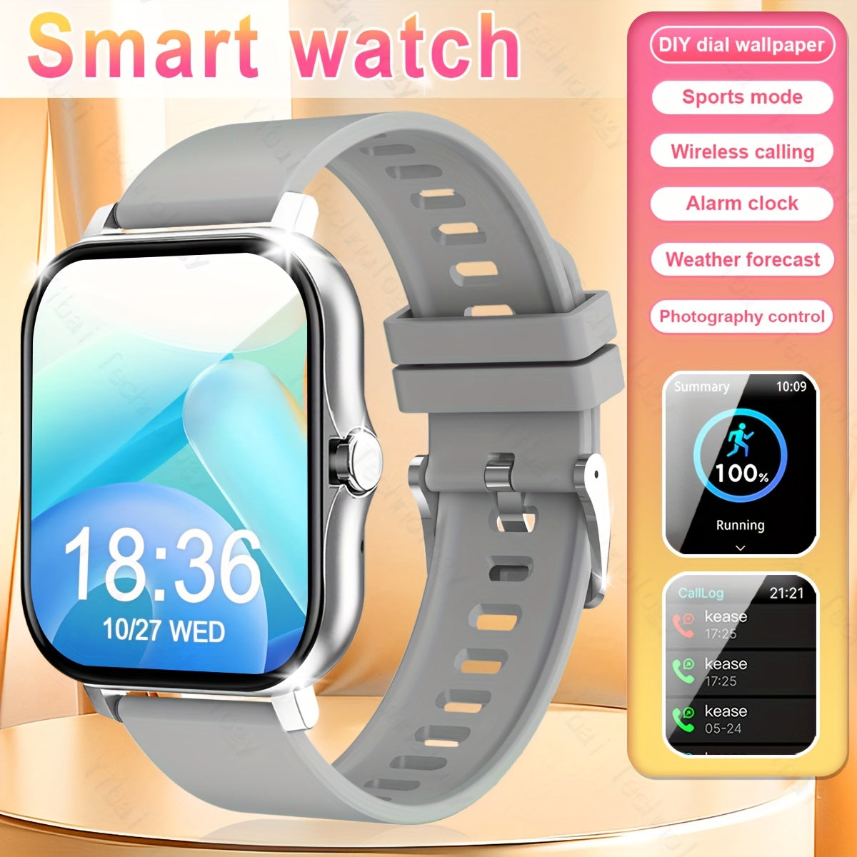 Smart Watch for Men and Women 1.83 Inch HD Screen Fitness Tracker with Call and Voice Assistant
