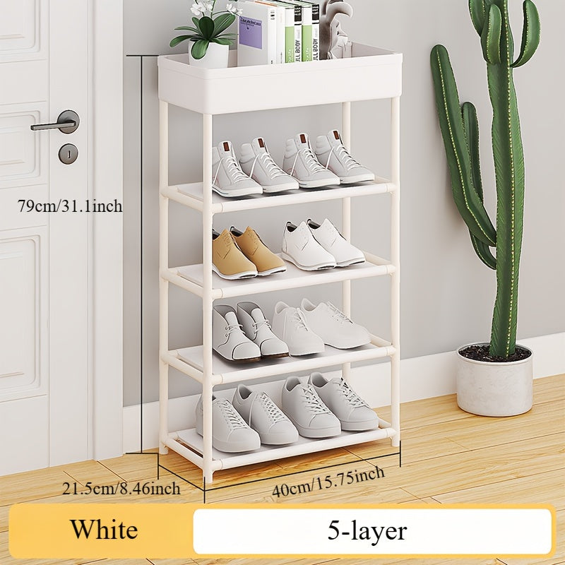 Floor Standing Shoe Rack Organizer Sturdy Plastic Space Saving Entryway Closet