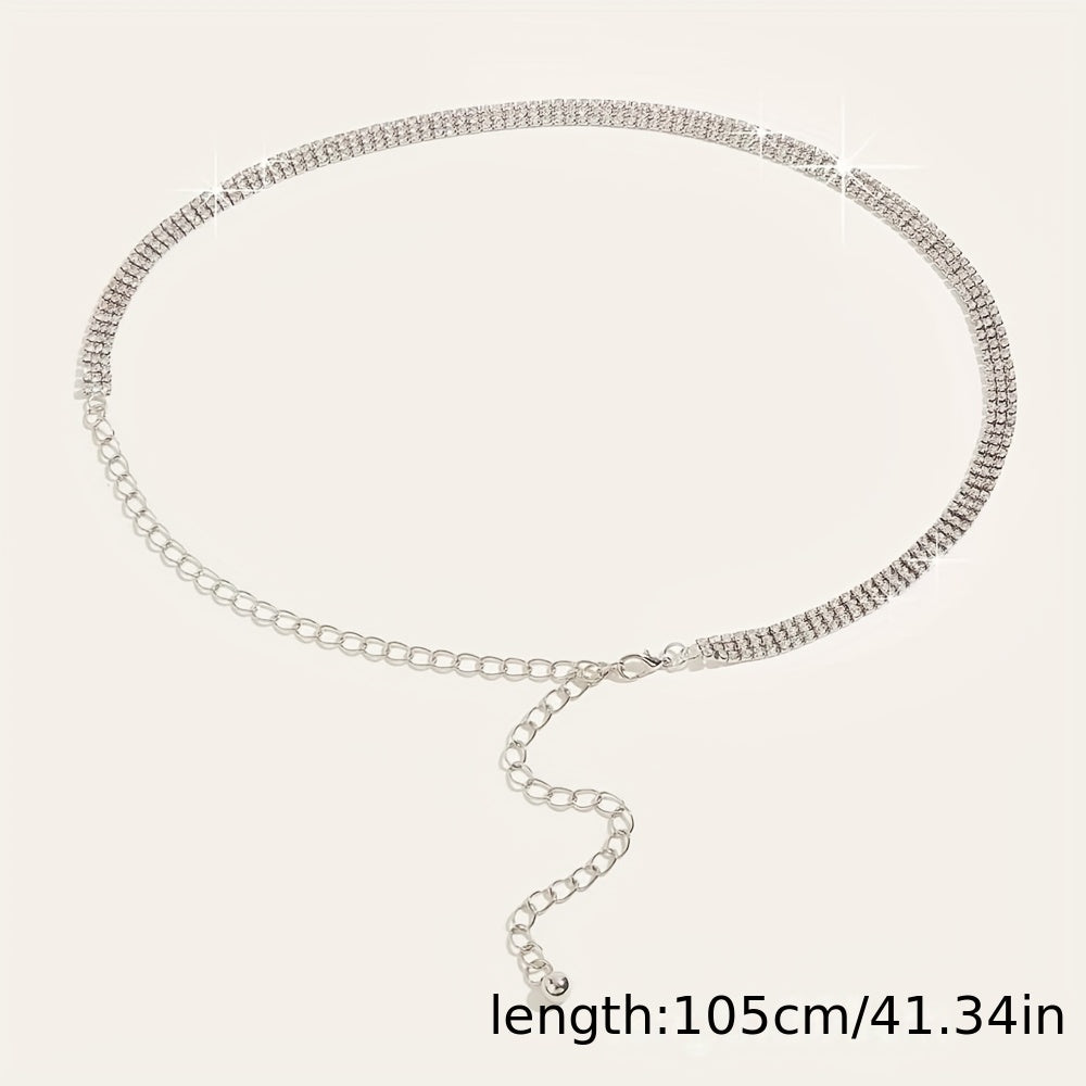 Женская цепочка на талию с rhinestone, летняя модная бижутерия, стильное украшение-цепочка