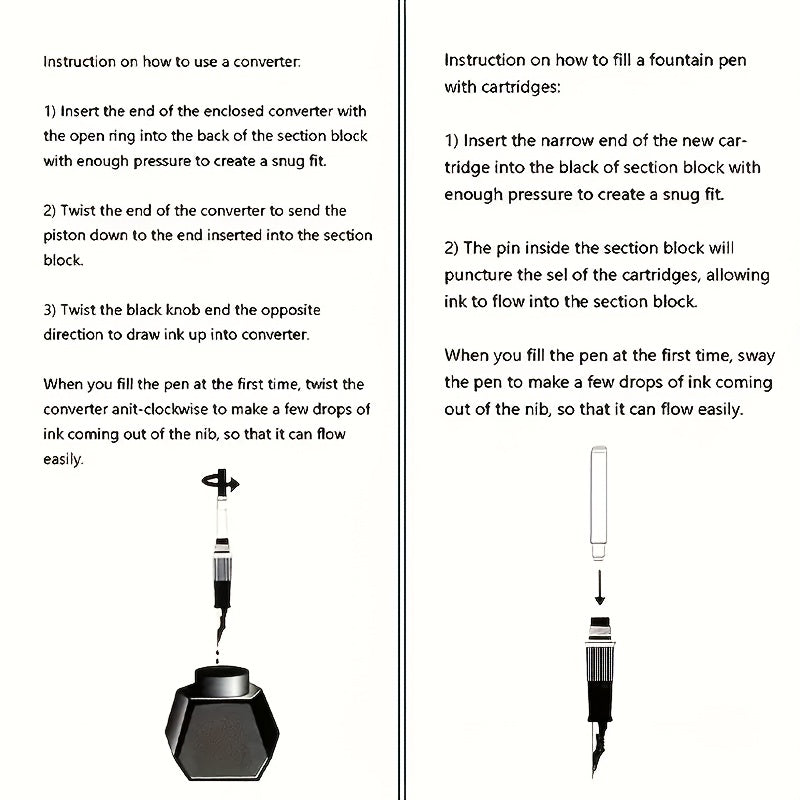 3 ta Metall Fountain Qalam to'plami Iridium Qalam uchlari (0.38mm/0.5mm/1.0mm) - Yozish va Chizish uchun ajoyib, Bayramlar uchun mukammal sovg'a