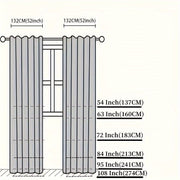 Set of 2 Sheer Grommet Top Curtains for Living Room Bedroom Kitchen