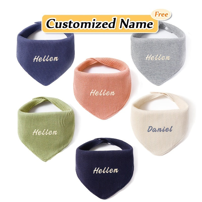 Set of 4 Children's Saliva Towels with Triangle Towel and Adjustable Mouthguard Soft Breathable Natural Material