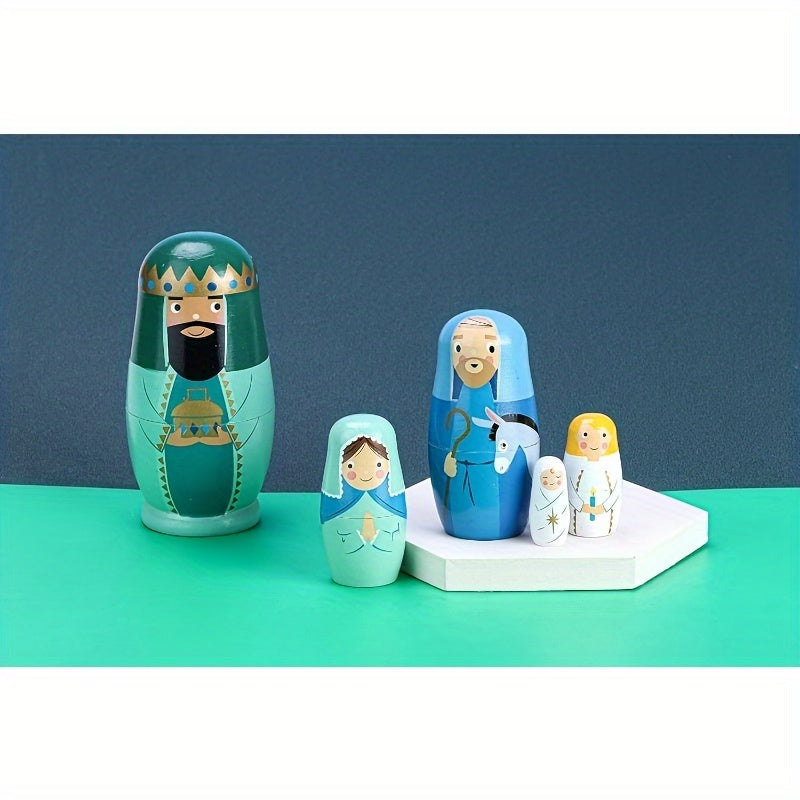 Handmade Wooden Nesting Doll Set for Kids, Gift, Home Decor, Christmas