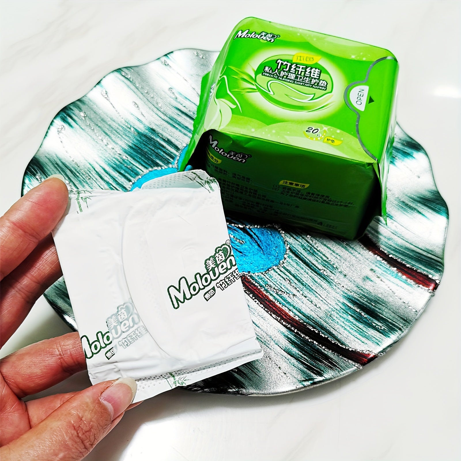 6pcs Bamboo Fiber Unscented Ultra Thin Menstrual Sanitary Pads for Women