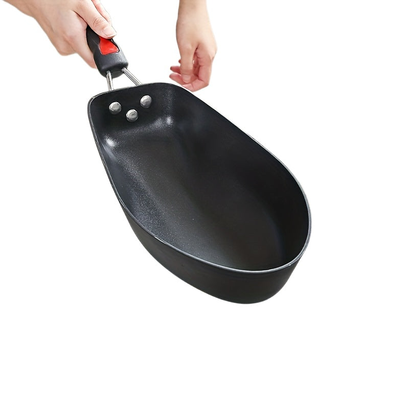 Set of 3 Non-Stick Aluminum Fish Skillets with Lids and Spatula for Kitchen