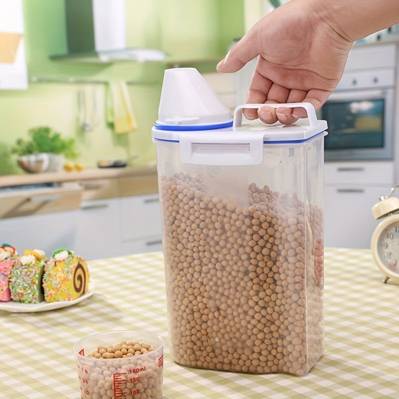Large Capacity Cereal Storage Container with Measuring Cup, Moisture-Proof, Insect-Proof