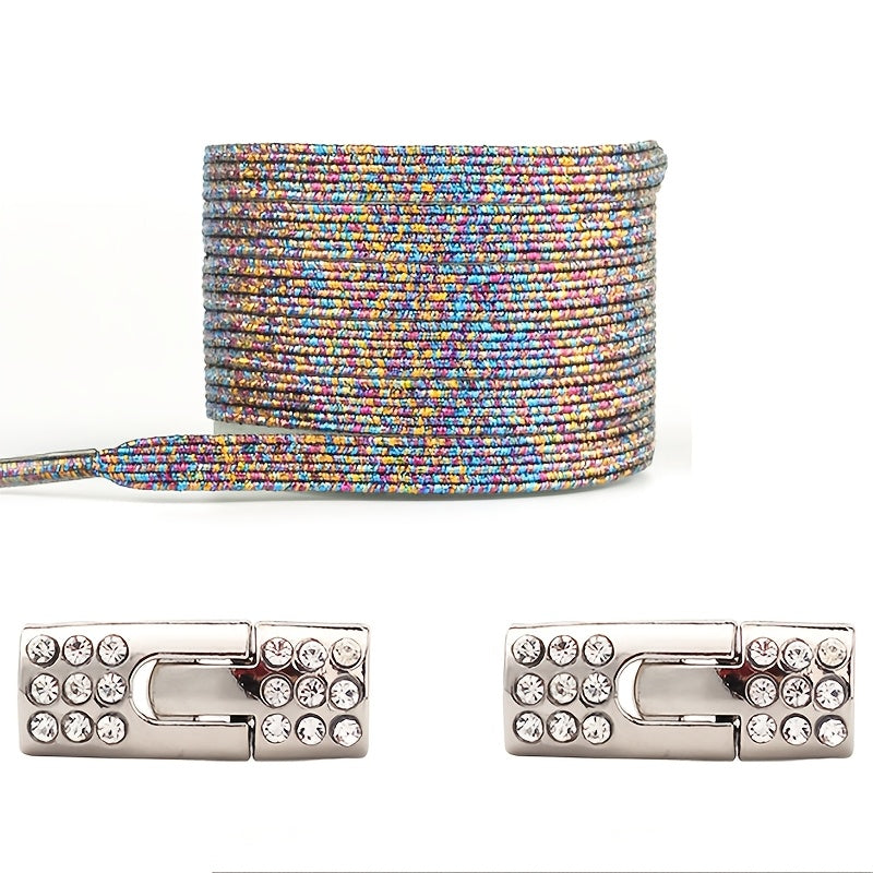 Unisex No-Tie Shoelaces Solid Colors Lightweight Acetate Rivet Details