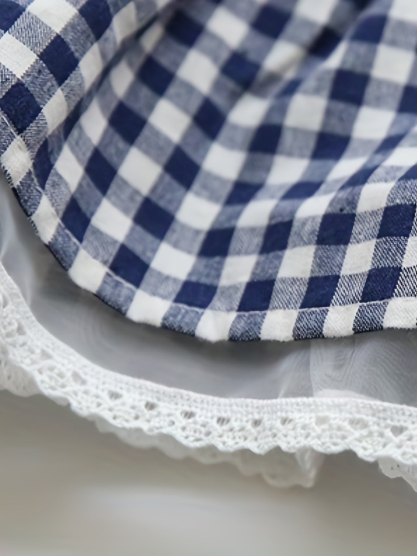 Girls' Long Sleeve Cotton Dress with Rabbit Embroidery Pink Princess Skirt Checkered Pattern Lace Trim for Girls