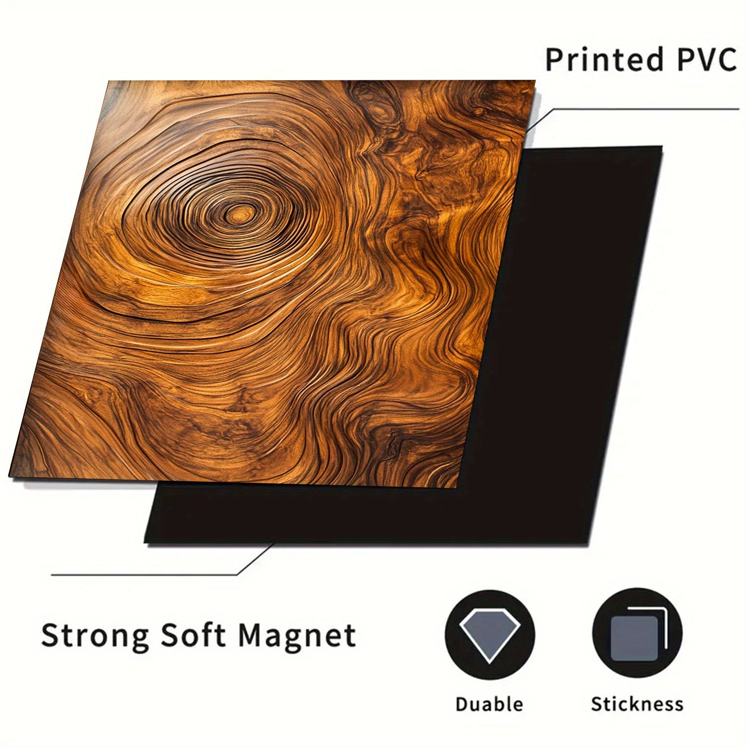 Tabiiy yog'och teksturasi magnitli muzlatgich eshigi qoplamasi, suv o'tkazmaydigan, issiqlikka chidamli, oson tozalanadi, 58.5x65 sm