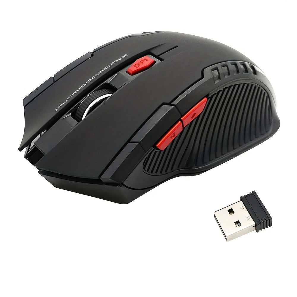 Wireless Gaming Mouse with 6 Programmable Buttons and Optical Sensor for PC and Laptop