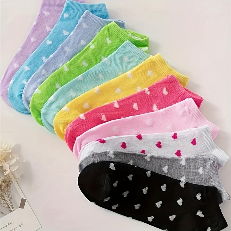 Set of 20 Candy-Colored Breathable Ankle Socks for Women