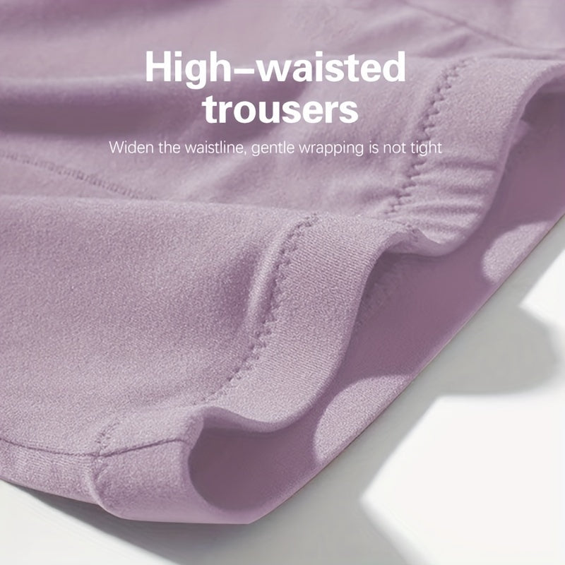 Ropa interior de poliéster transpirable de cintura alta para mujer, paquete de 15, color beige claro, sin costuras, cómoda