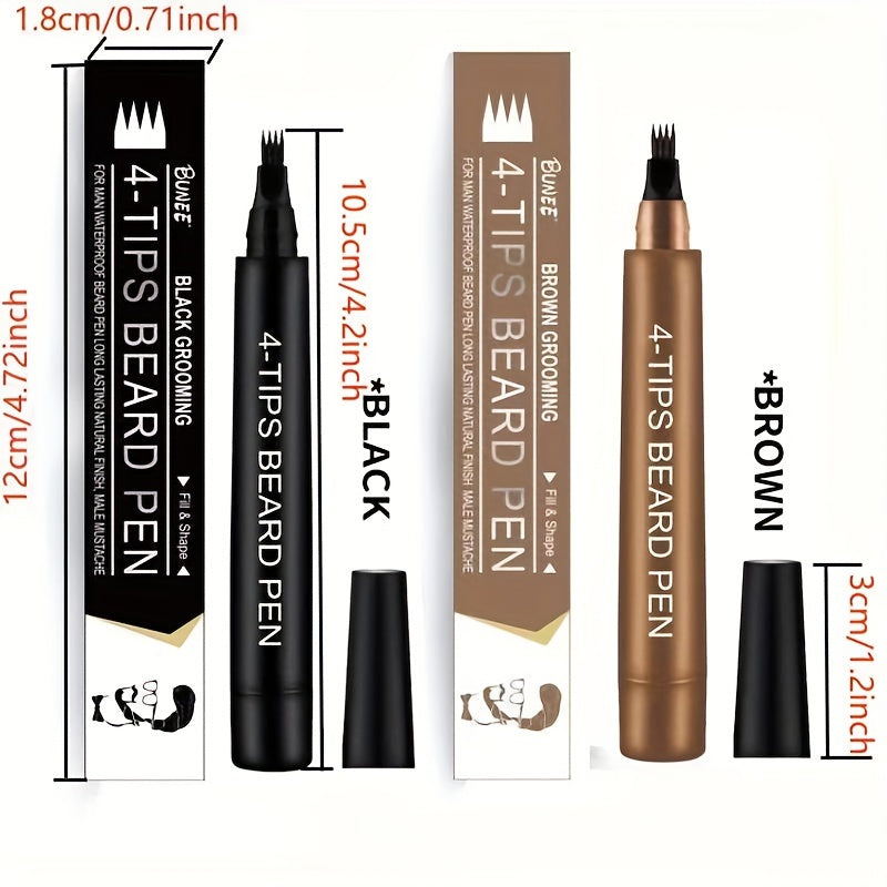 Bolígrafo rellenador de barba para hombres kit de cuidado impermeable de larga duración estilizador de cejas