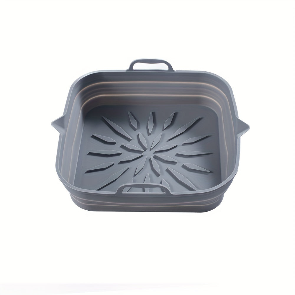 Foldable Square Air Fryer Tray with Silicone Baking Pad Reusable High-Temperature