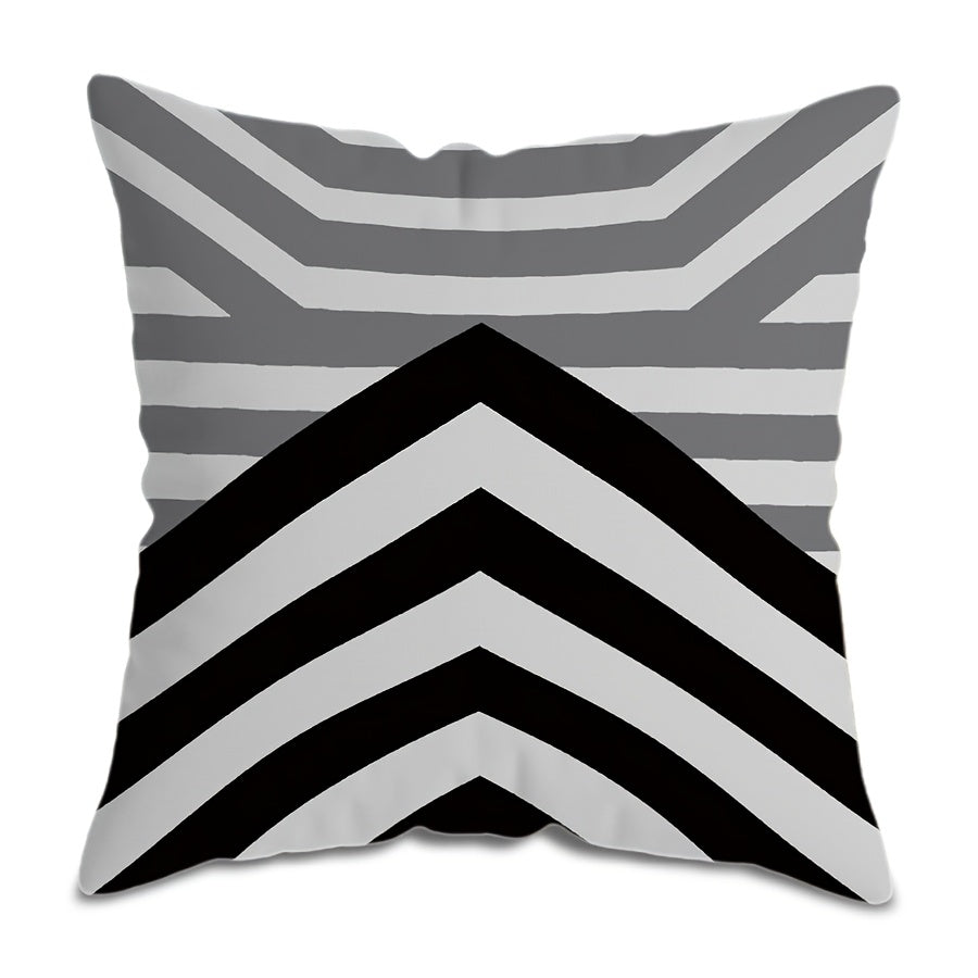 Decorative Gray Geometric Sofa Pillow Cover 45cm Square for Home Bed Couch