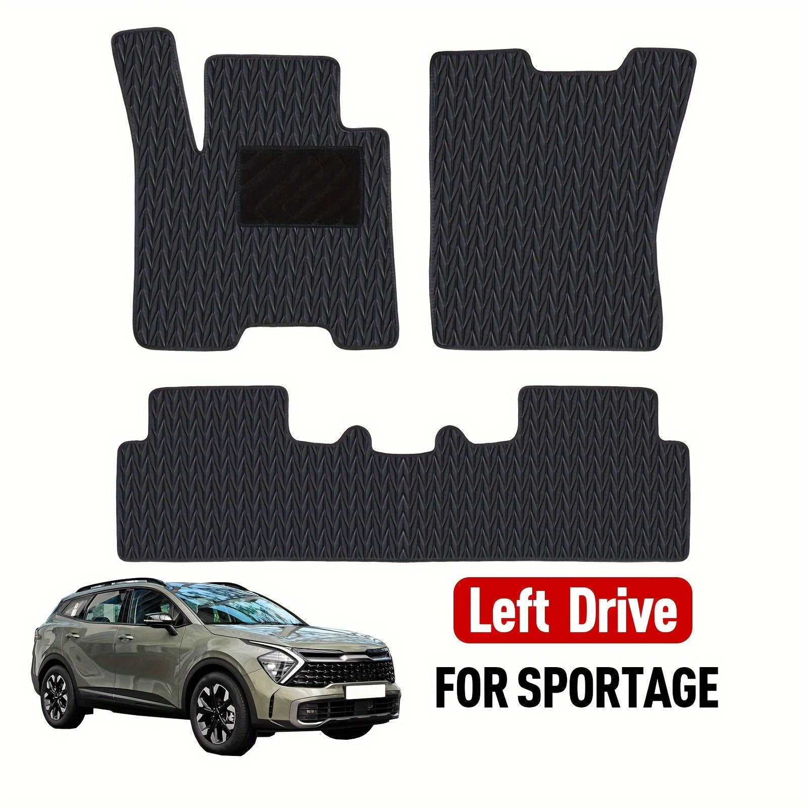 All Weather Car Floor Mats and Cargo Liners Set for SUV Black