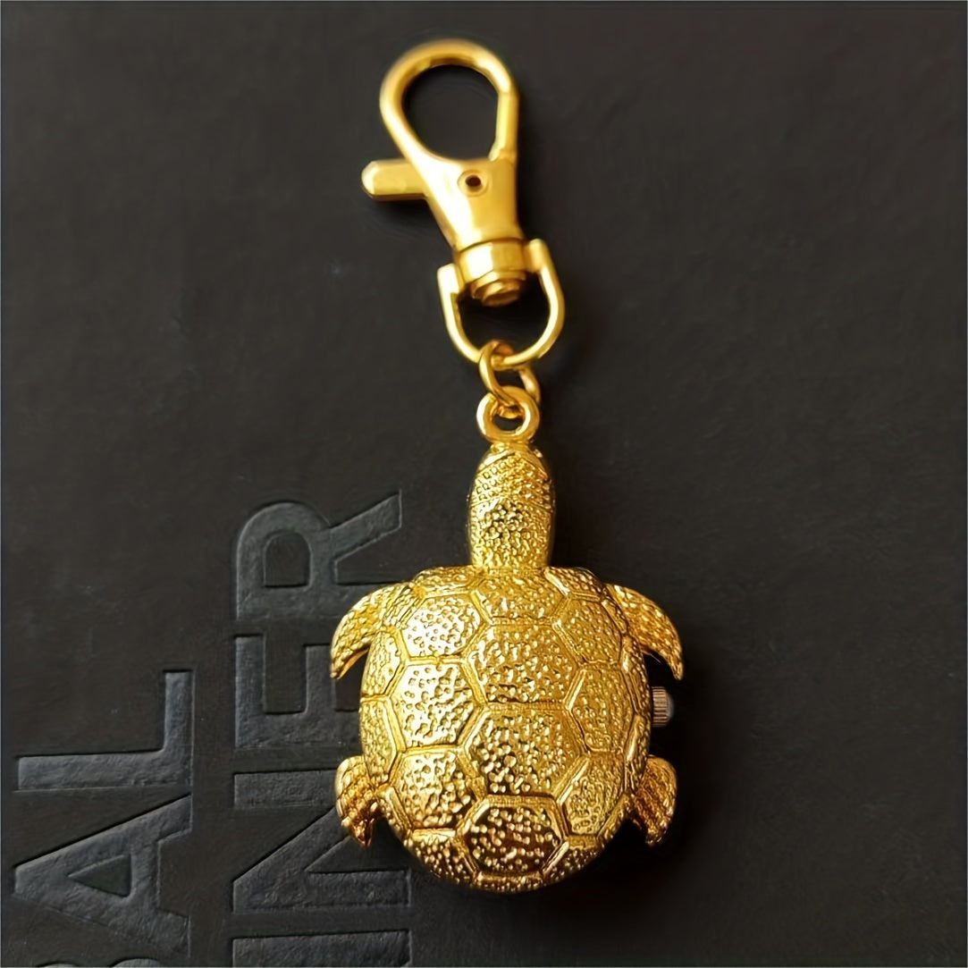 Reloj de bolsillo con forma de tortuga, collar largo, movimiento de cuarzo, exhibición en pared