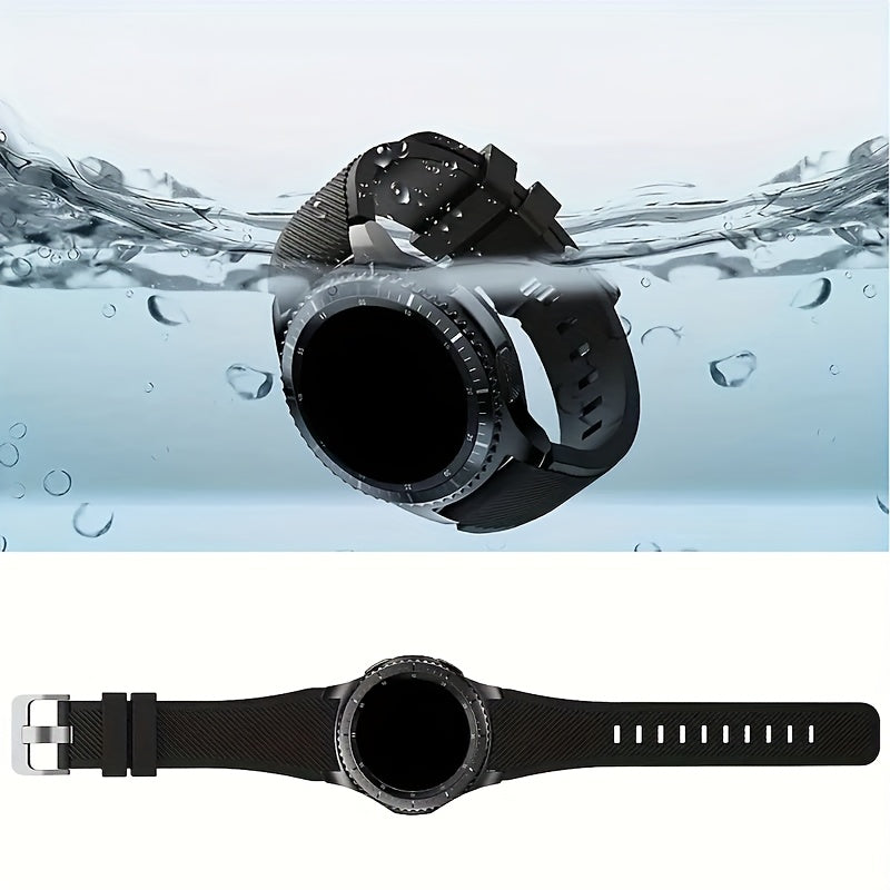 Men's Silicone Watch Strap 22mm Compatible with Galaxy Watch 3 45mm 46mm and Gear S3 Frontier