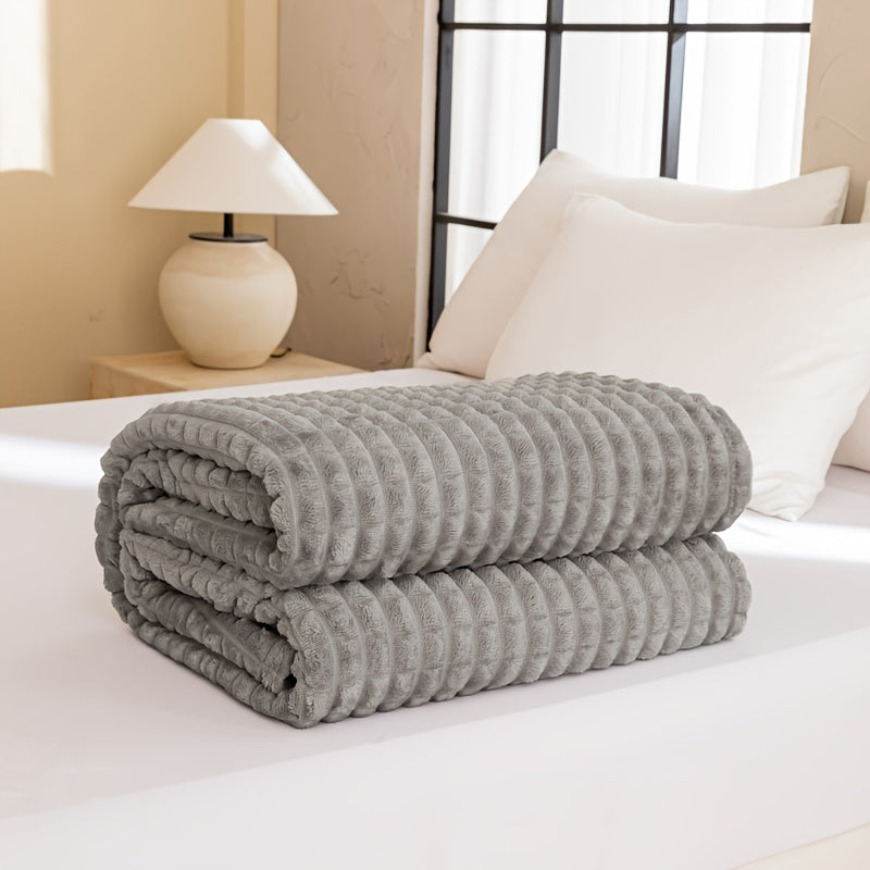 Reversible Flannel Blanket for All Seasons Checkered Bed Cover Soft and Easy to Clean