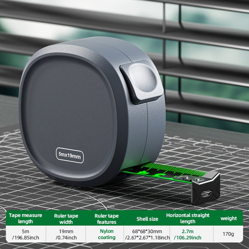 Digital Tape Measure Waterproof ABS Self-Locking Fluorescent Green 5 7.5 10.1 Meter