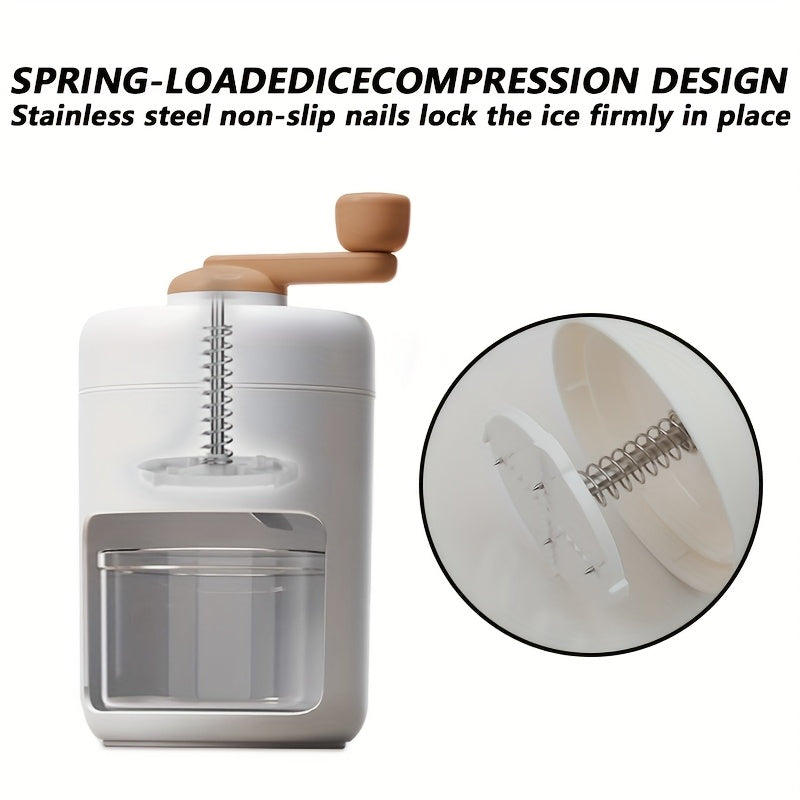 Manual hand-cranked ice shaver and smoothie maker for fruit milkshakes seafood easy to use ergonomic handle no electricity required for home restaurant