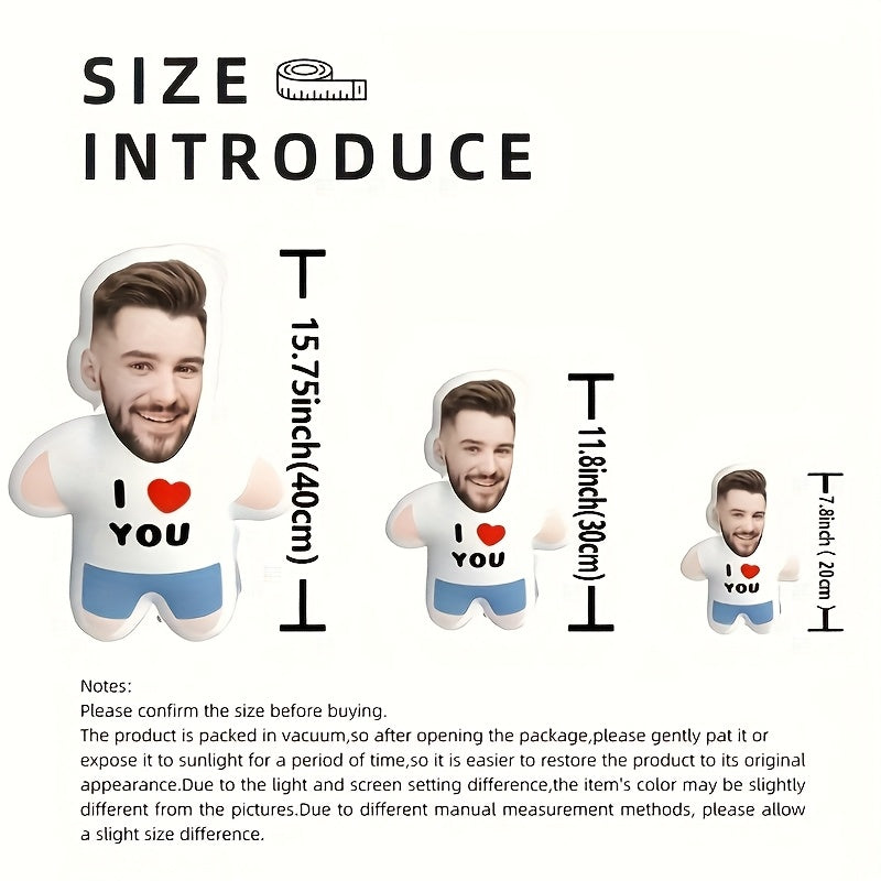 Персонализированная мини-игрушка-кукла с мягкой подушкой "Я тебя люблю" — мягкая и уютная подушка на День святого Валентина, гипоаллергенная