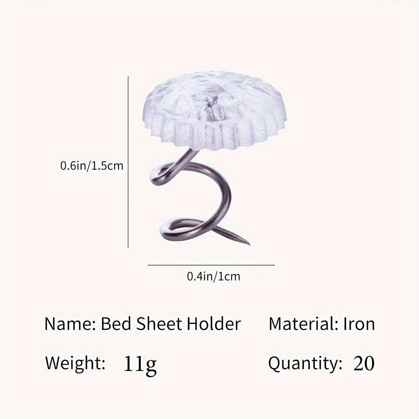 10/20/50 Piece Bed Sheet Fixers Twist Nails for Mattress Corner Holders