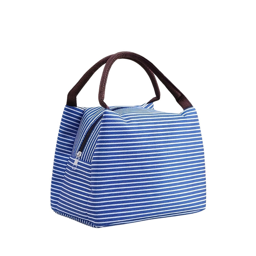 Insulated Lunch Box Bag with Aluminum Foil Lining Reusable Bento for Outdoor Picnics