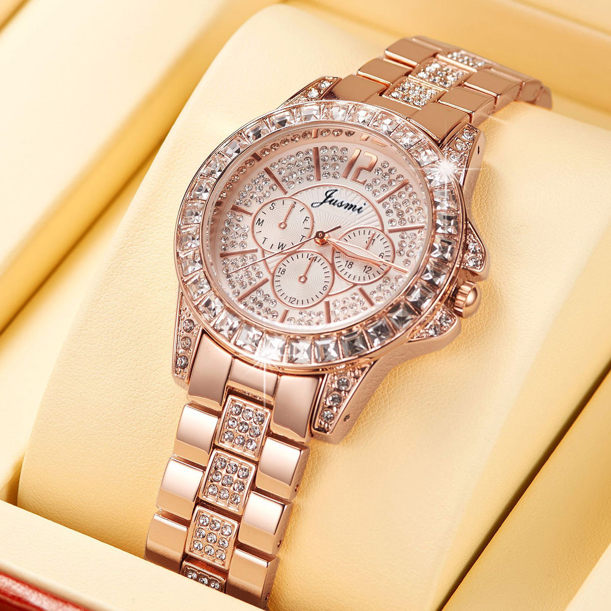 Women's Rhinestone Steel Watch with Adjustable Band