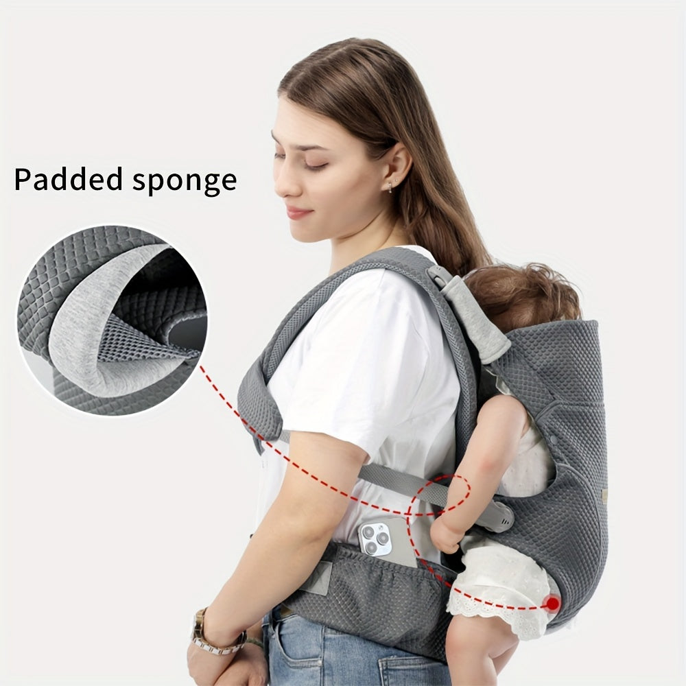 Baby Carrier for Infants and Toddlers 0-48 Months Breathable Polyester Adjustable Black Grey
