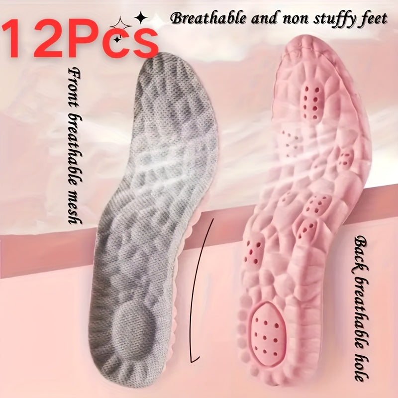Ayollar sport insoles ro'za pink nafas oladigan namlikka chidamli 6 juft