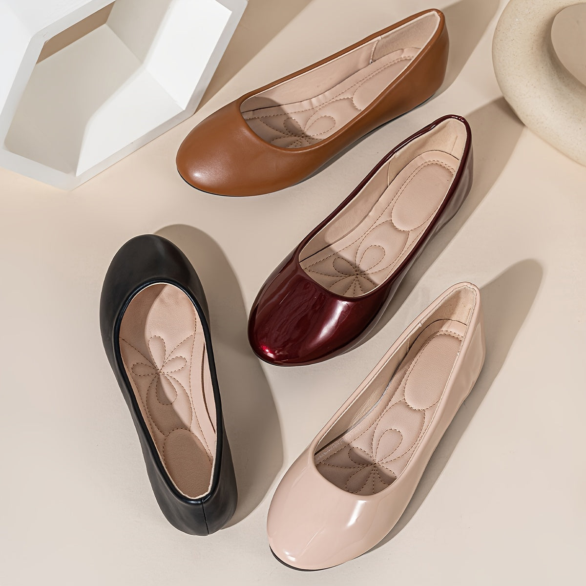 Zapatillas de ballet para mujer transpirables, slip-on, para todas las estaciones, ligeras