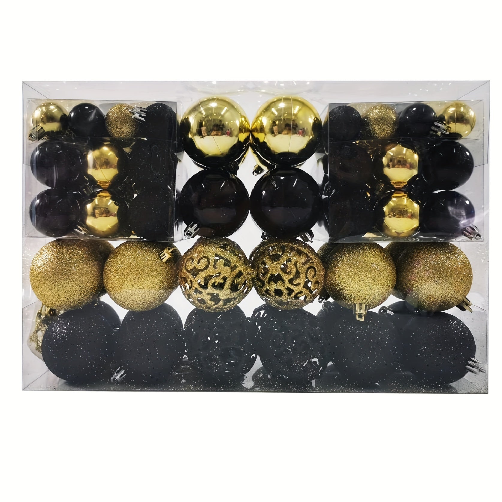 Set de 100 bolas de Navidad de plástico irrompibles en caja de regalo