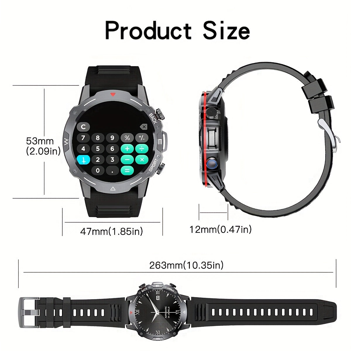 Men's Smartwatch Stainless Steel Band Fitness Tracker with Voice Call and Sports Modes