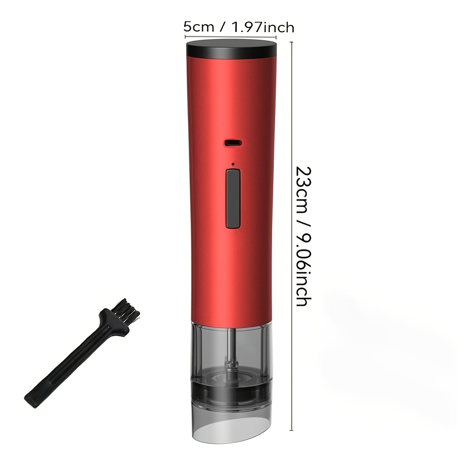 Red Electric Spice Grinder Rechargeable Portable Salt Pepper Sugar Mill