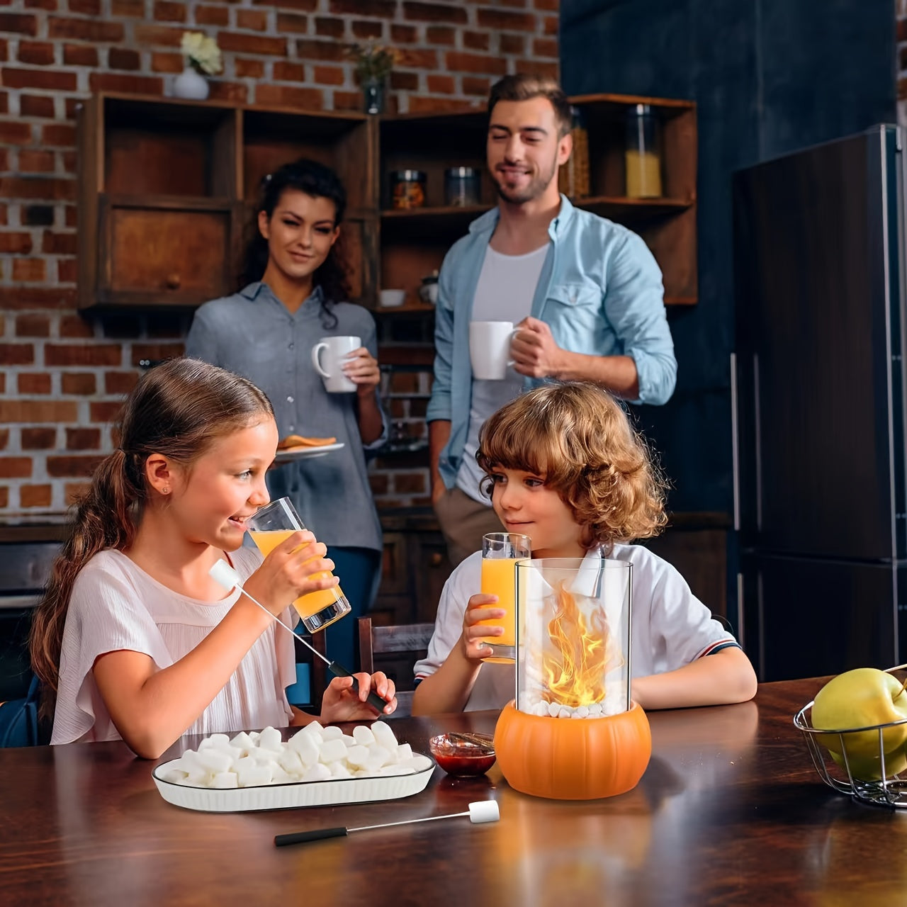 Pumpkin-Shaped Alcohol Fireplace for Indoor Outdoor Use Cozy Christmas Valentine