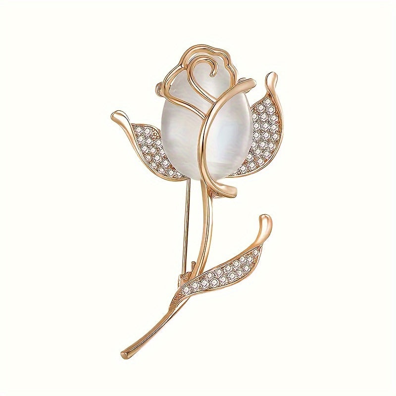 Набор из 2 брошей Opal Rose для женщин, украшения для платьев и свитеров