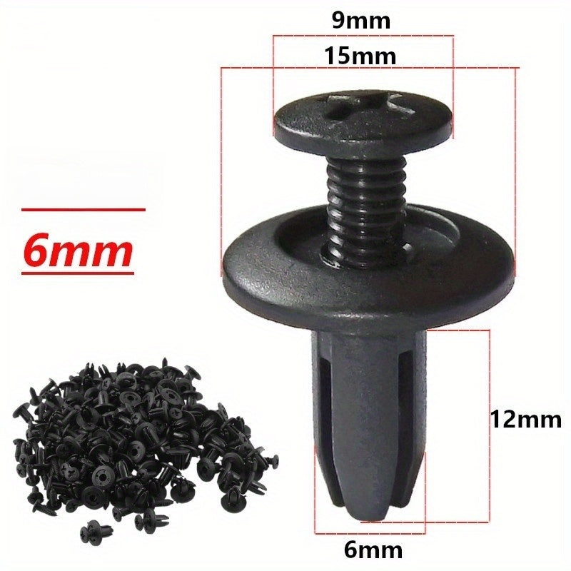50pcs Black Plastic Rivet Fasteners for Car Door Trim Panel Clips