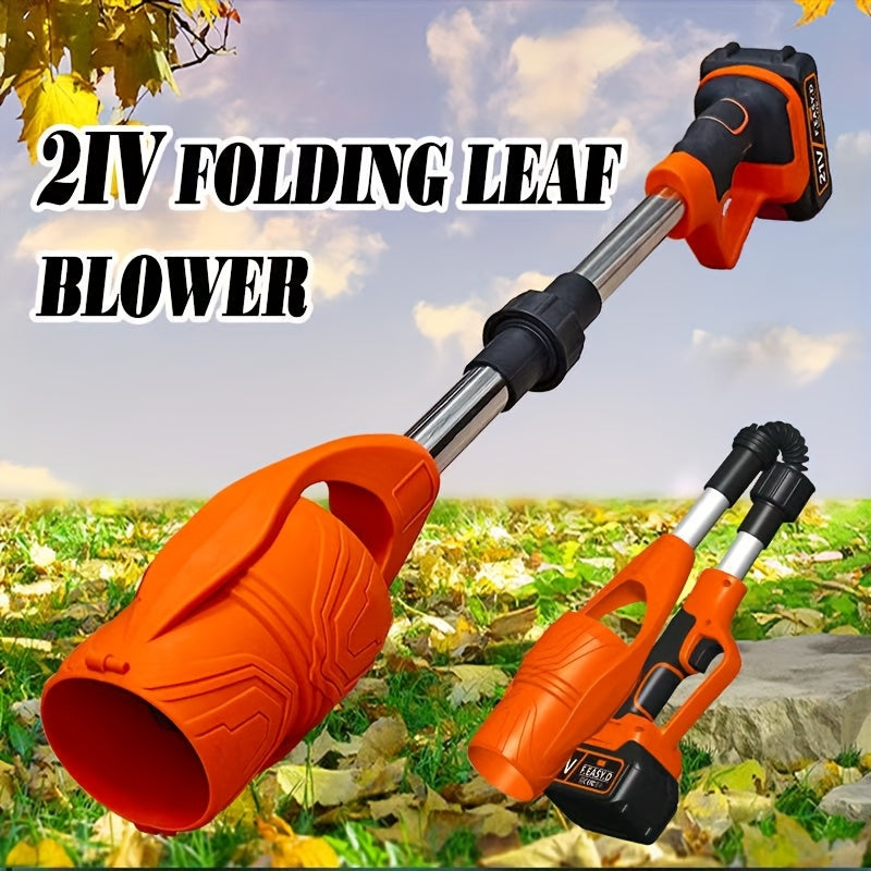 Wireless Lithium Battery Leaf Blower for Yard Cleanup, Orange and Black