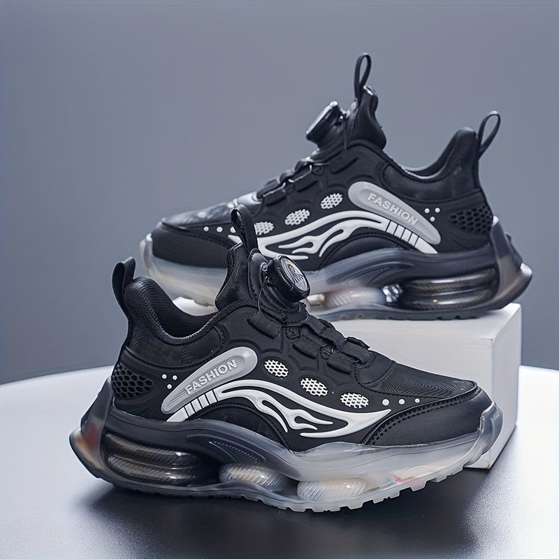 Детские повседневные спортивные туфли для мальчиков и девочек с вращающейся пряжкой и мягкой подошвой из EVA