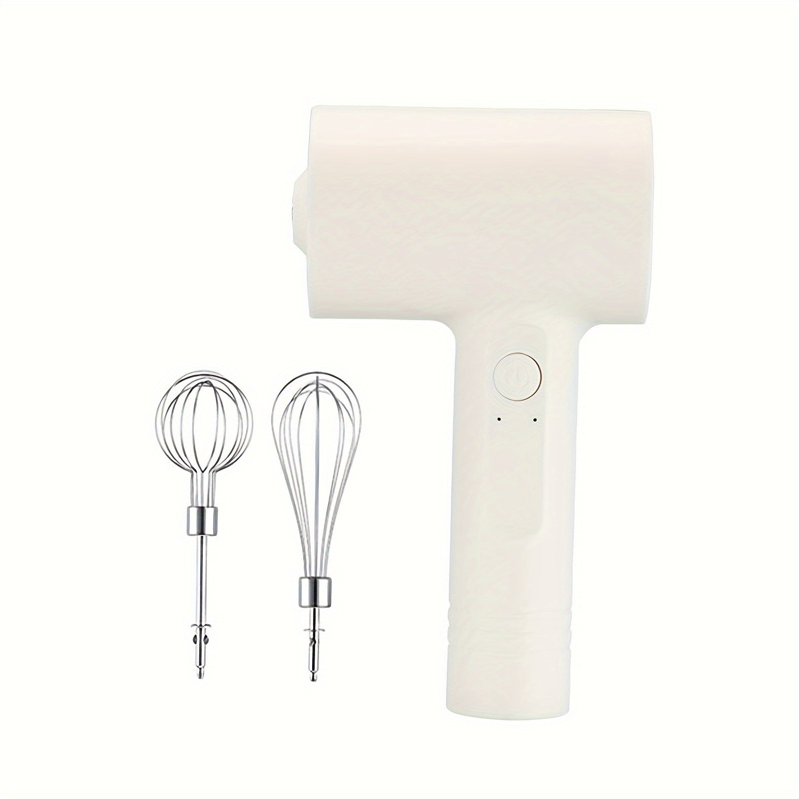 Stainless Steel Handheld Electric Mixer with Detachable Dual Whisks for Baking