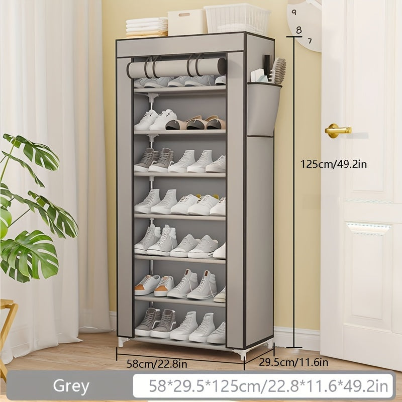 Multi-Level Shoe Organizer Plastic Metal Compact Home Storage