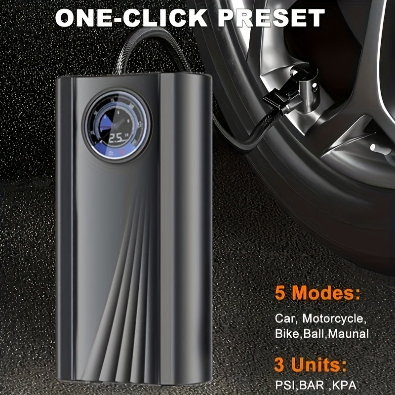Portable Tire Inflator Air Compressor for Cars Bikes and Sports Equipment