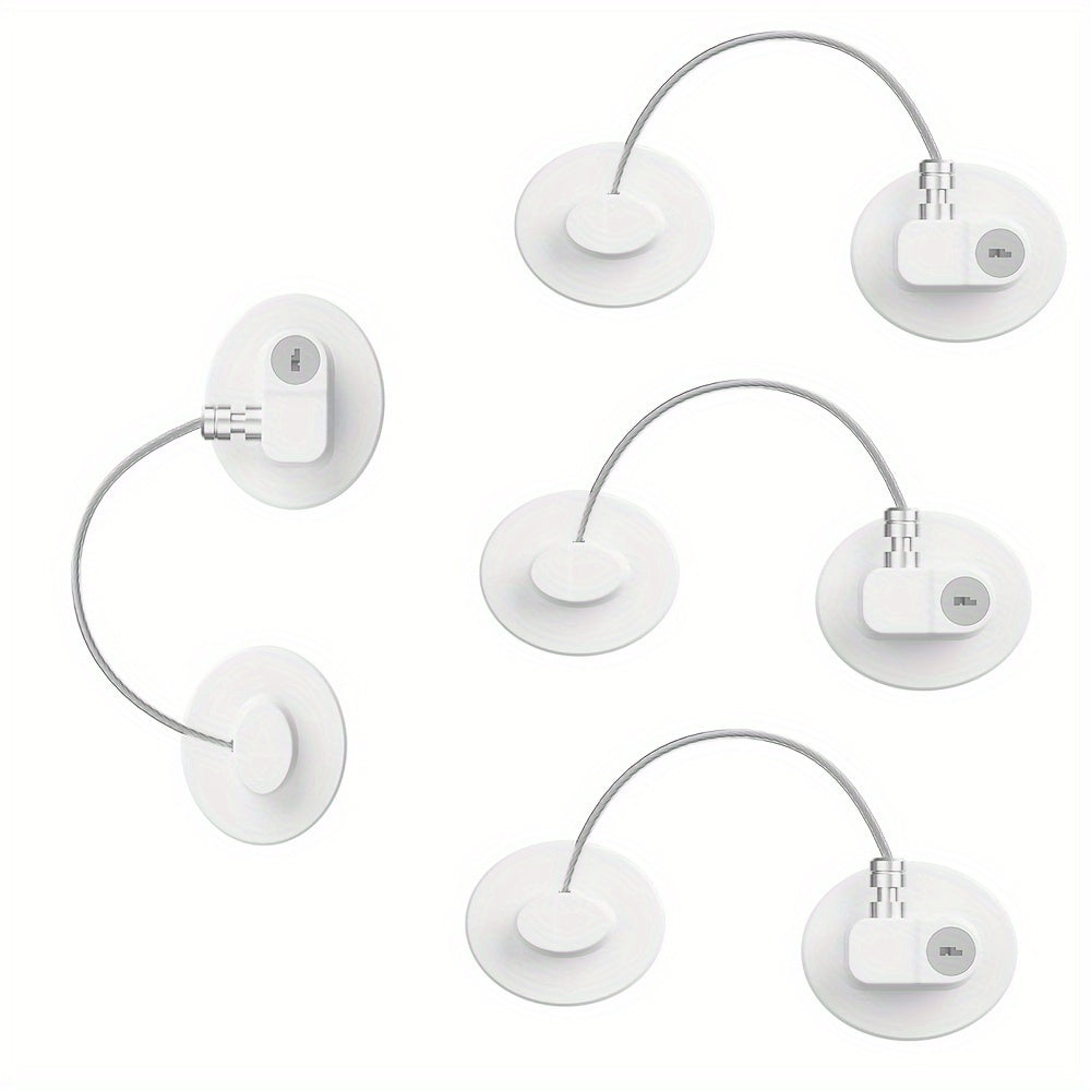 Set of 4 Childproof Cabinet Locks for Freezer Drawers and Doors