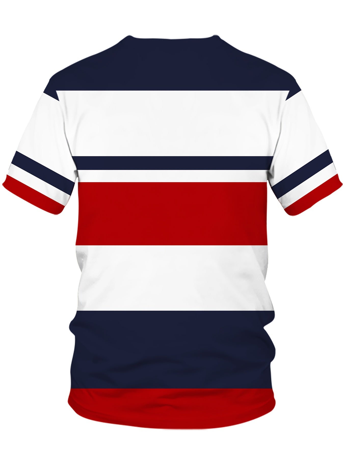 Men's Large Casual Sports T-Shirt Polyester Spandex Digital Stripe Print