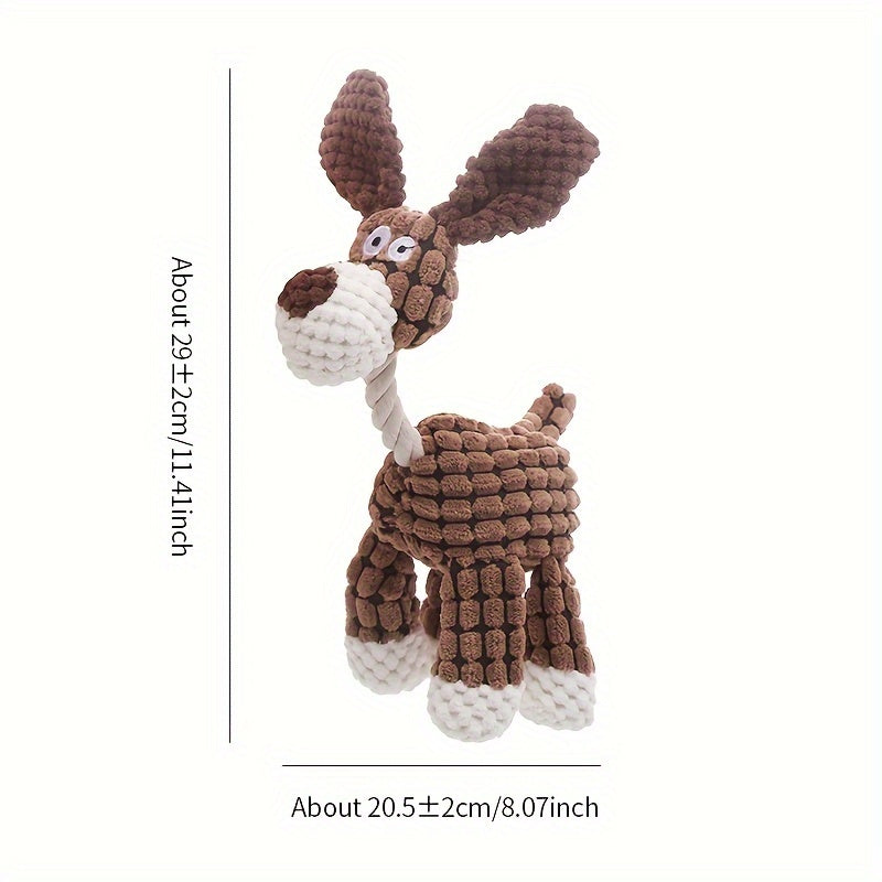Plush Donkey Dog Toy Bite-Resistant Teeth Grinding Sound Pet Chew